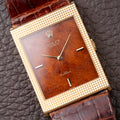 Rolex Cellini Tank Wood Dial 18K Yellow Gold Clous de Paris Ref. 4127 from 1990