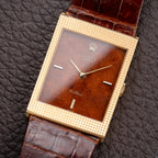 Rolex Cellini Tank Wood Dial 18K Yellow Gold Clous de Paris Ref. 4127 from 1990