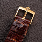 Rolex Cellini Tank Wood Dial 18K Yellow Gold Clous de Paris Ref. 4127 from 1990