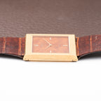 Rolex Cellini Tank Wood Dial 18K Yellow Gold Clous de Paris Ref. 4127 from 1990