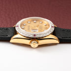 Rolex Datejust 26 Factory Diamond Dial AM Diamond Ruby Bezel 18k Gold Ref 69178 from 1983