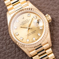 Rolex Datejust 26 Lady Factory Diamond Dial 18K Yellow Gold Ref. 69178 Circa 1994