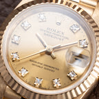 Rolex Datejust 26 Lady Factory Diamond Dial 18K Yellow Gold Ref. 69178 Circa 1994