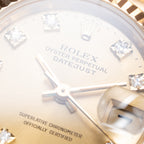 Rolex Datejust 26 Lady Factory Diamond Dial 18K Yellow Gold Ref. 69178 Circa 1994