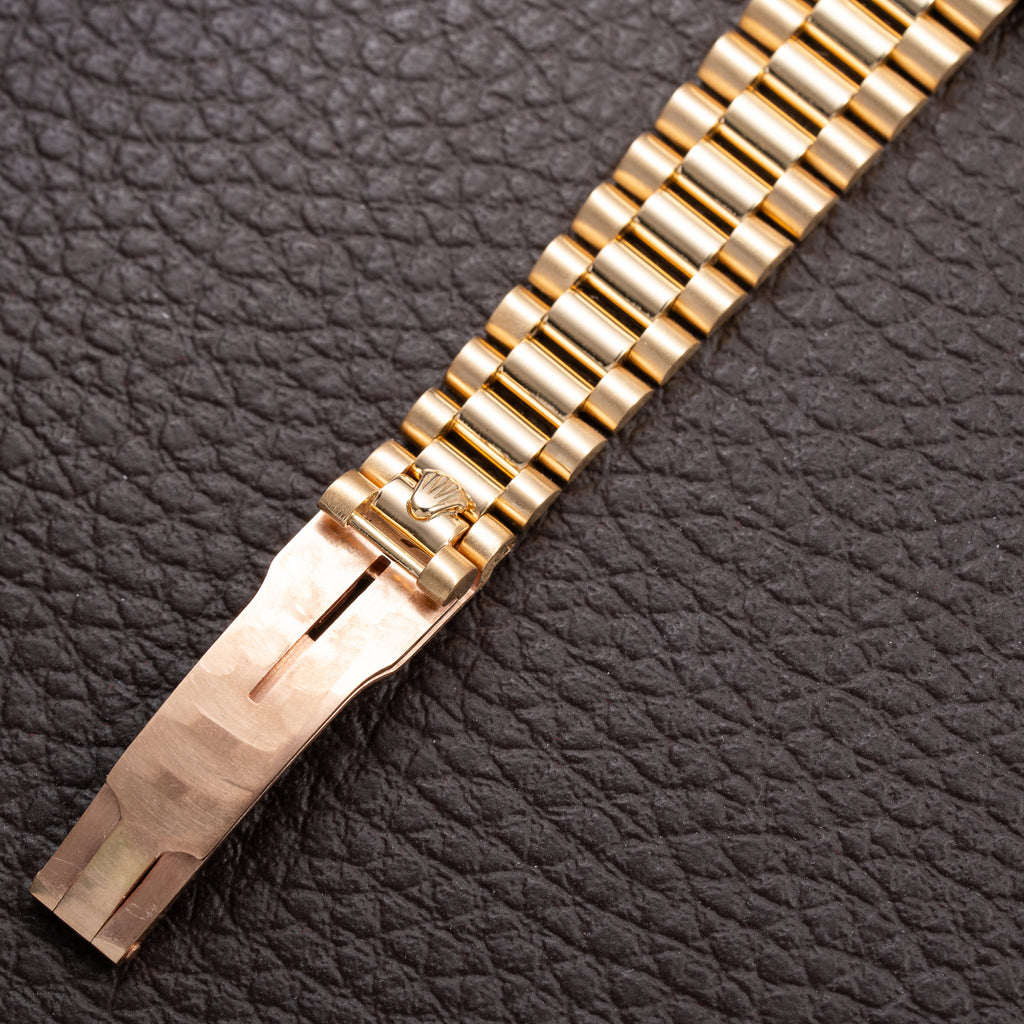Rolex Lady-Datejust Blue Diamond Dial President Bracelet 18k Yellow Gold Full Set Ref. 69178 From 1985