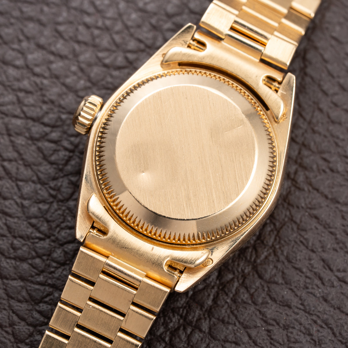 Rolex Lady-Datejust Blue Diamond Dial President Bracelet 18k Yellow Gold Full Set Ref. 69178 From 1985