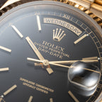 Rolex Day-Date Oyster Perpetual 18K Yellow Gold Black Dial Ref. 18238 from 1990