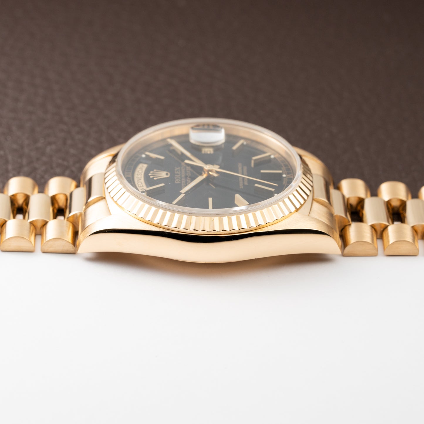 Rolex Day-Date Oyster Perpetual 18K Yellow Gold Black Dial Ref. 18238 from 1990