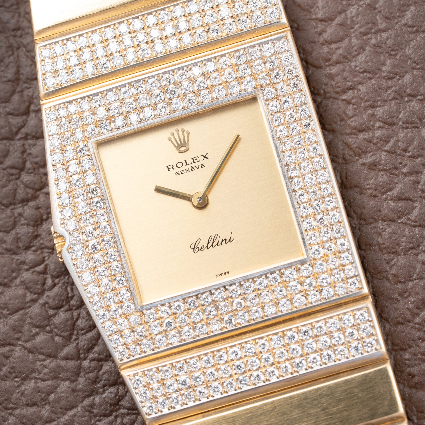 Rolex King Midas 'Cellini' 18k Yellow Gold Diamond Set Rare Second Series Ref.  Ref. 3580 from 1970s