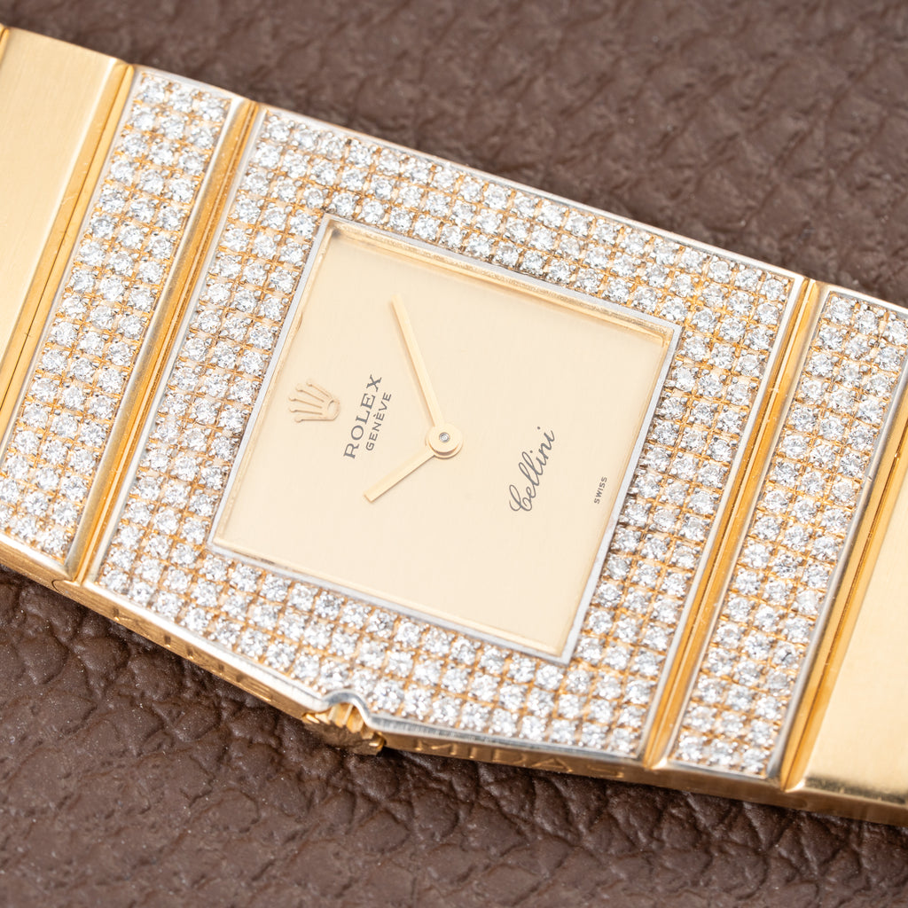 Rolex King Midas 'Cellini' 18k Yellow Gold Diamond Set Rare Second Series Ref.  Ref. 3580 from 1970s