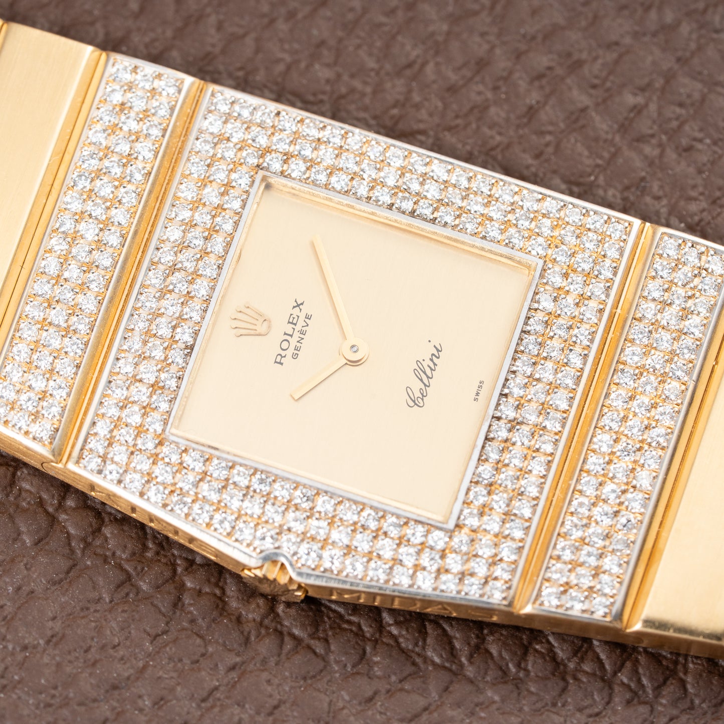 Rolex King Midas 'Cellini' 18k Yellow Gold Diamond Set Rare Second Series Ref.  Ref. 3580 from 1970s