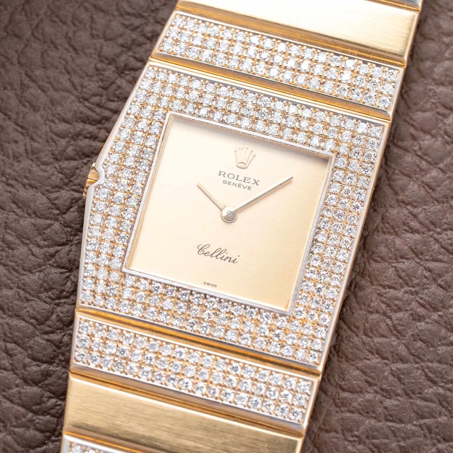 Rolex King Midas 'Cellini' 18k Yellow Gold Diamond Set Rare Second Series Ref.  Ref. 3580 from 1970s