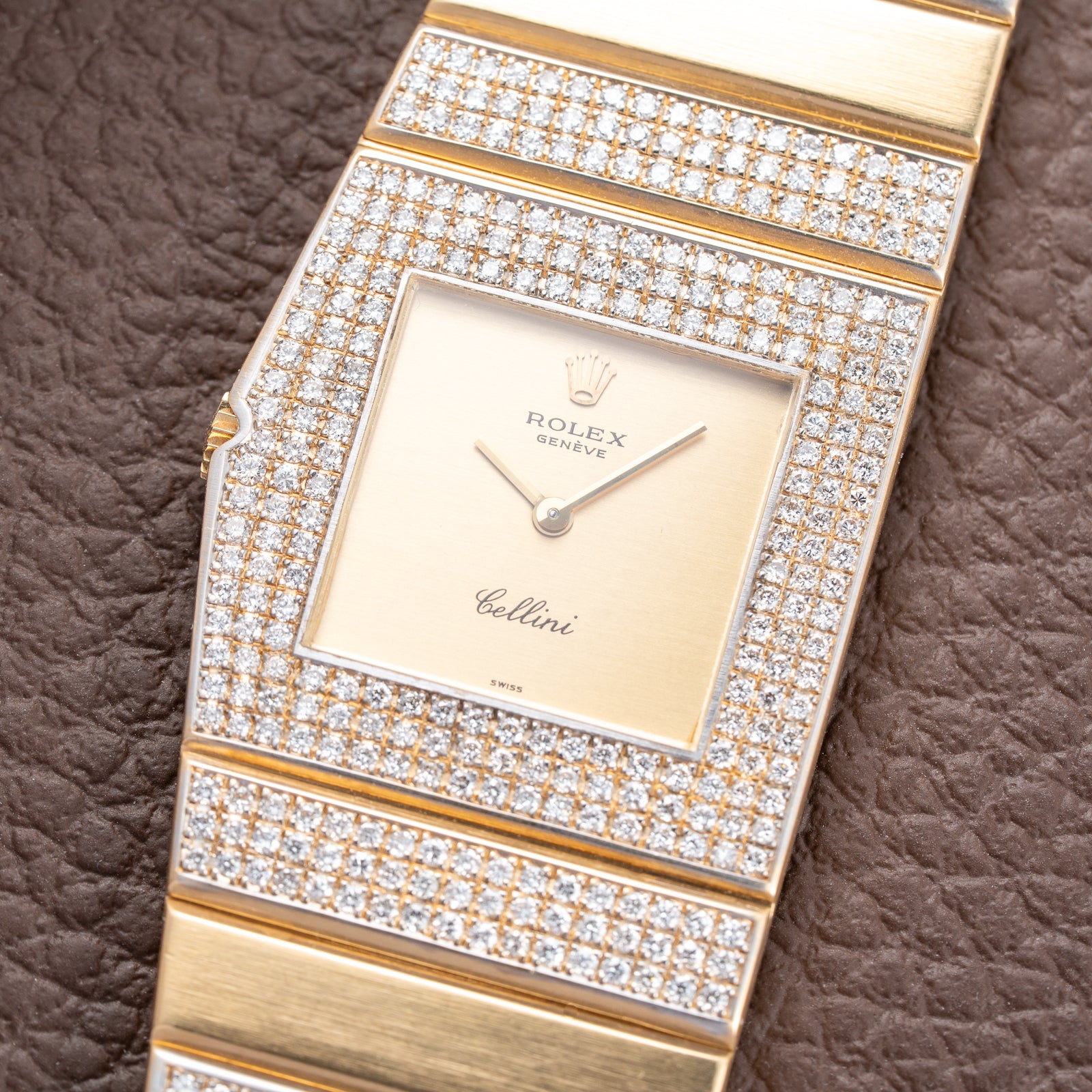 Rolex King Midas 'Cellini' 18k Yellow Gold Diamond Set Rare Second Series Ref.  Ref. 3580 from 1970s
