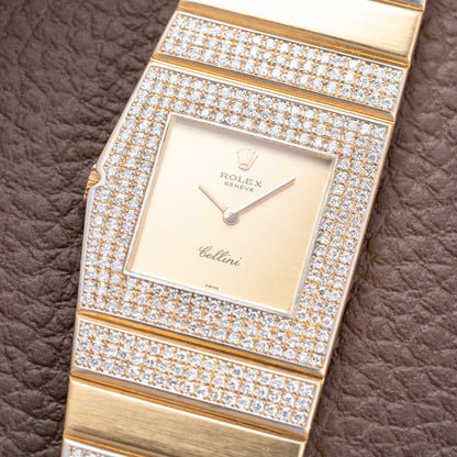 Rolex King Midas 'Cellini' 18k Yellow Gold Diamond Set Rare Second Series Ref.  Ref. 3580 from 1970s