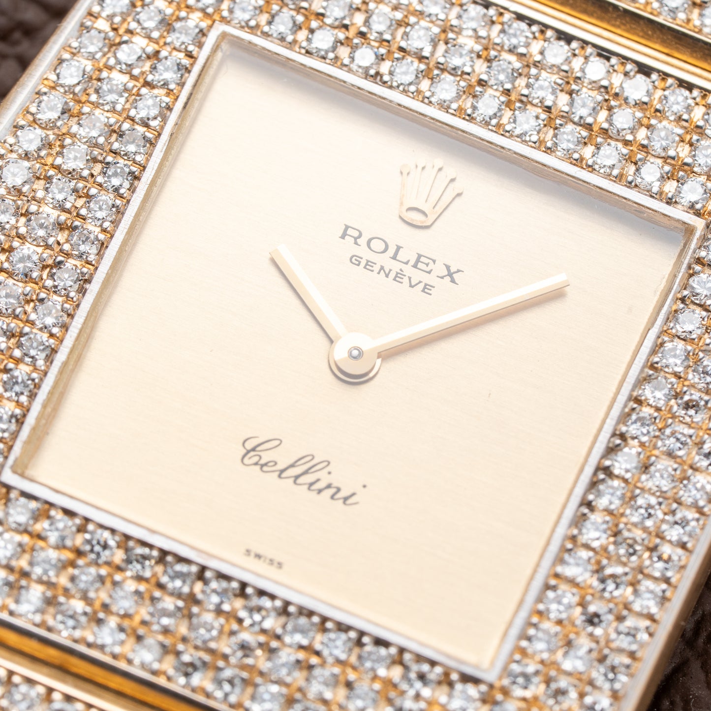 Rolex King Midas 'Cellini' 18k Yellow Gold Diamond Set Rare Second Series Ref.  Ref. 3580 from 1970s