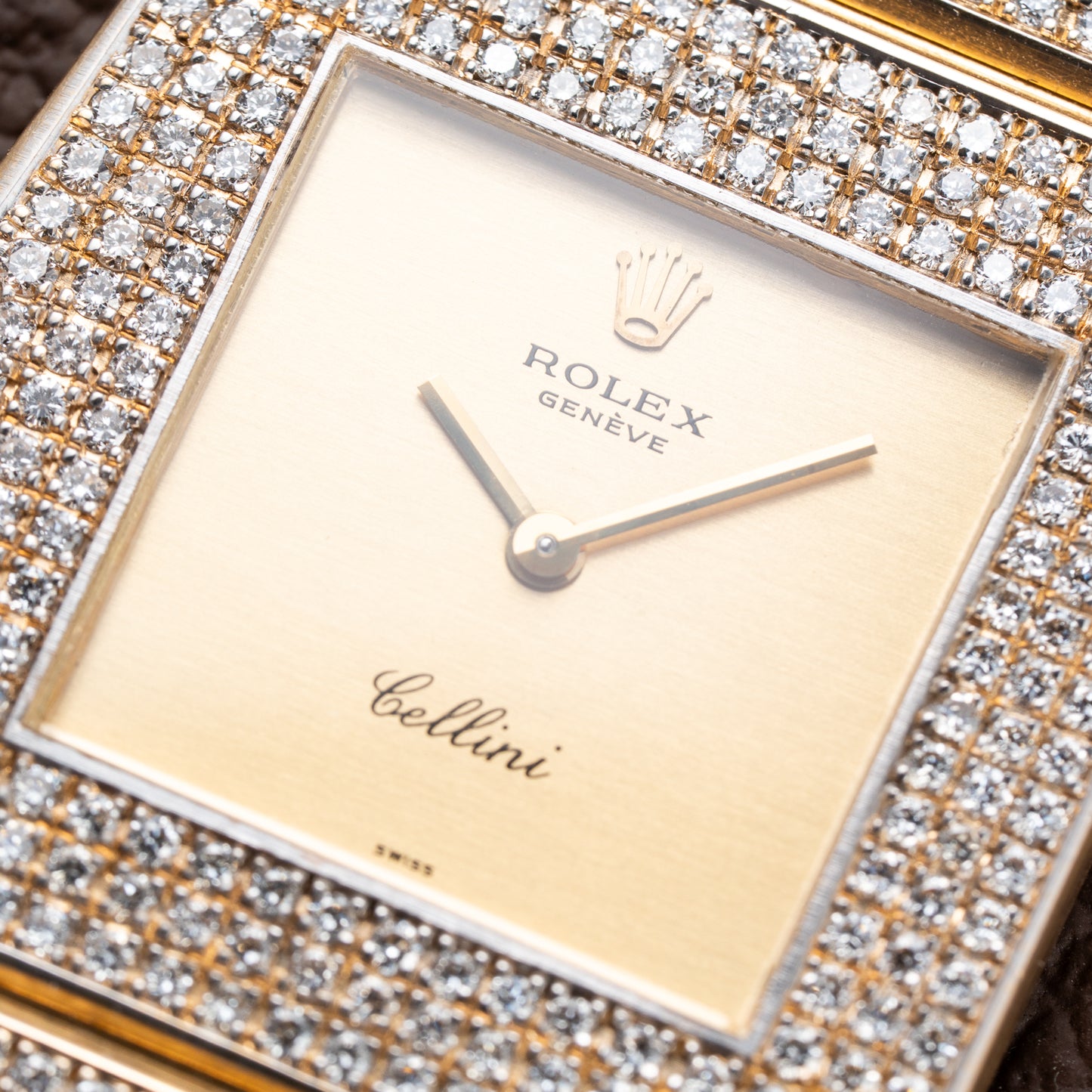 Rolex King Midas 'Cellini' 18k Yellow Gold Diamond Set Rare Second Series Ref.  Ref. 3580 from 1970s