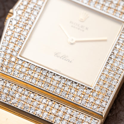 Rolex King Midas 'Cellini' 18k Yellow Gold Diamond Set Rare Second Series Ref.  Ref. 3580 from 1970s
