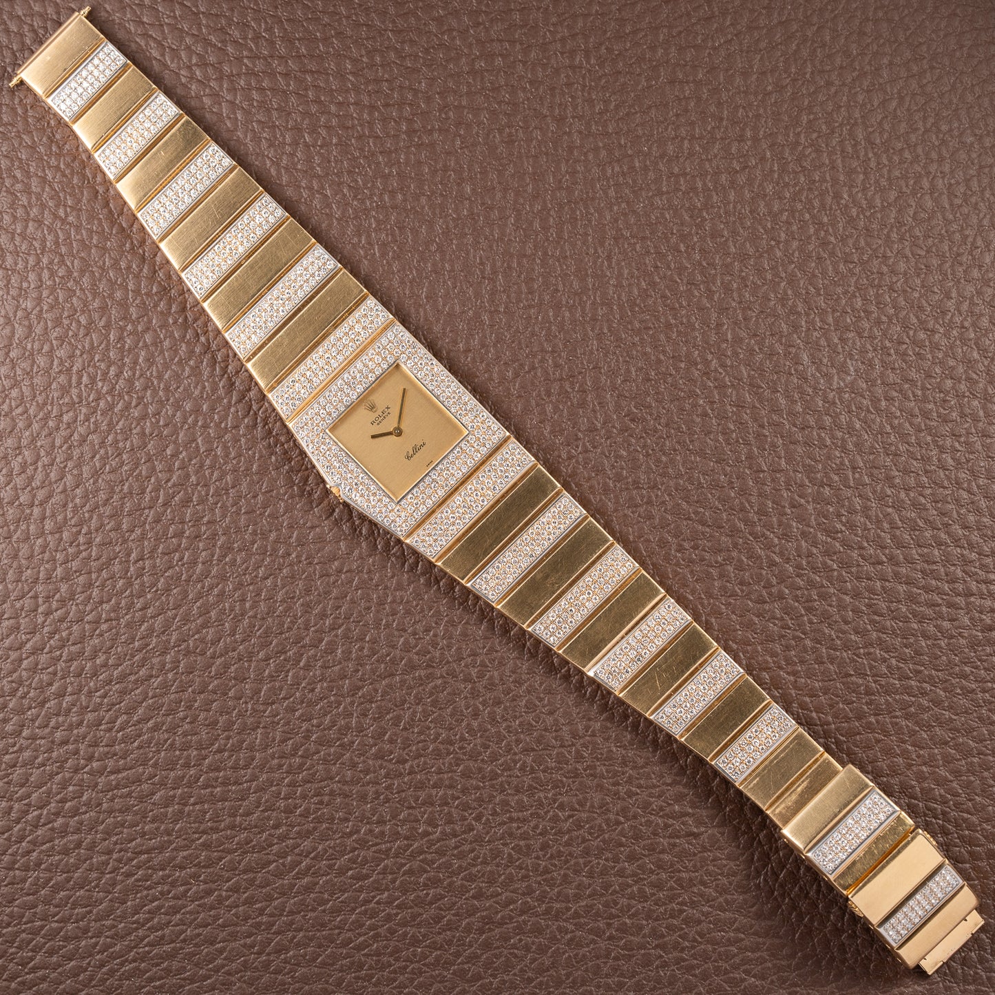 Rolex King Midas 'Cellini' 18k Yellow Gold Diamond Set Rare Second Series Ref.  Ref. 3580 from 1970s