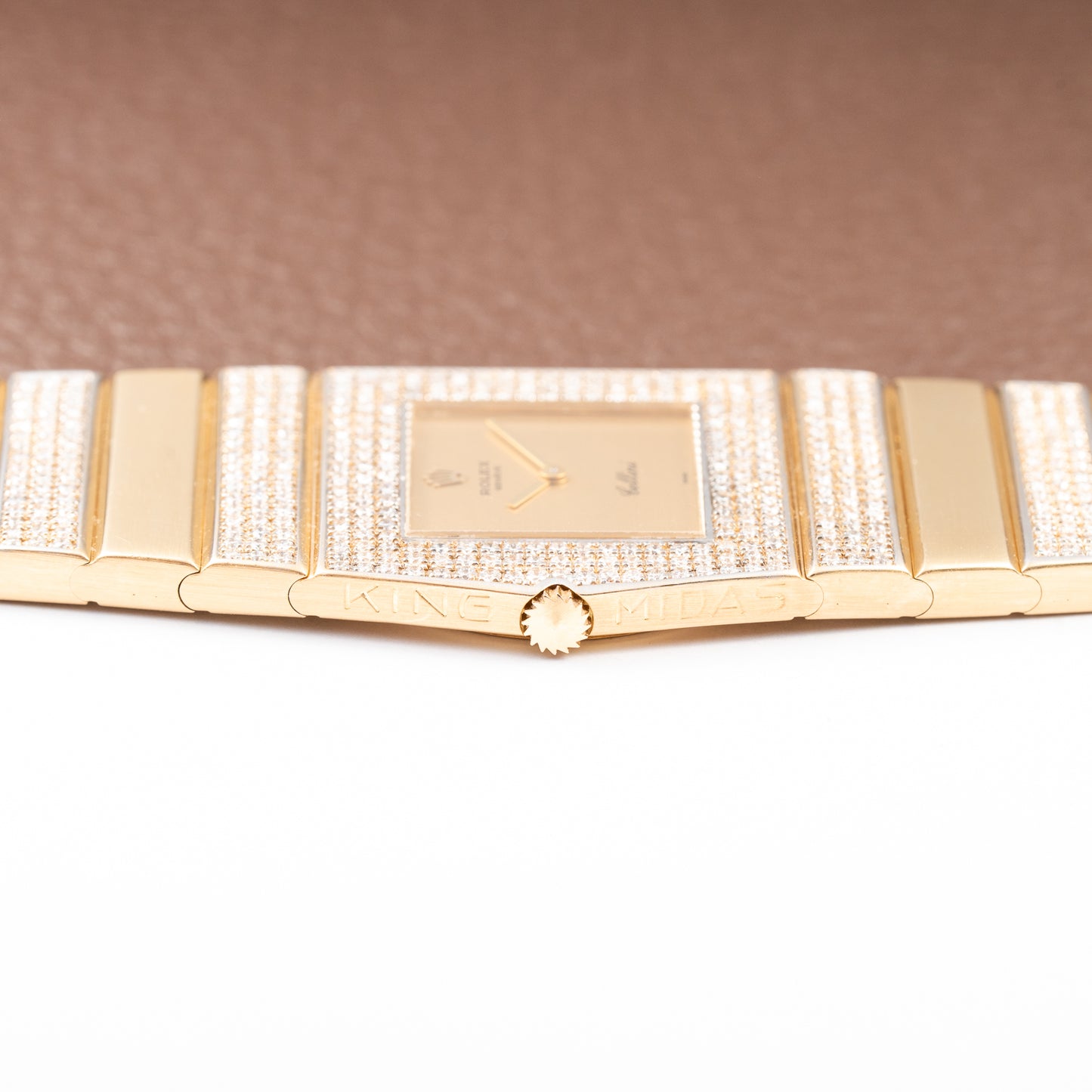 Rolex King Midas 'Cellini' 18k Yellow Gold Diamond Set Rare Second Series Ref.  Ref. 3580 from 1970s