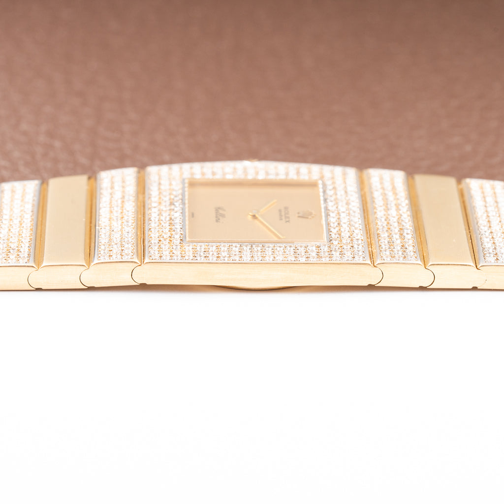 Rolex King Midas 'Cellini' 18k Yellow Gold Diamond Set Rare Second Series Ref.  Ref. 3580 from 1970s
