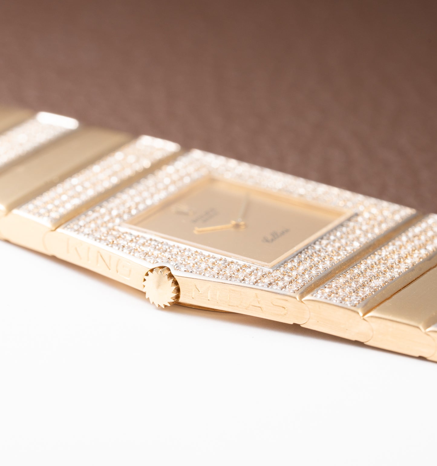 Rolex King Midas 'Cellini' 18k Yellow Gold Diamond Set Rare Second Series Ref.  Ref. 3580 from 1970s