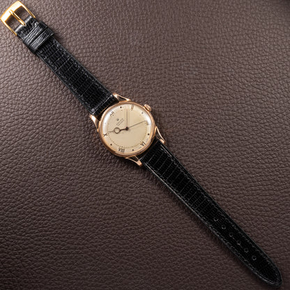 Rolex Precision 'Pontife' hands 18k Rosé Gold Fab. Suisse French Case from 1940s