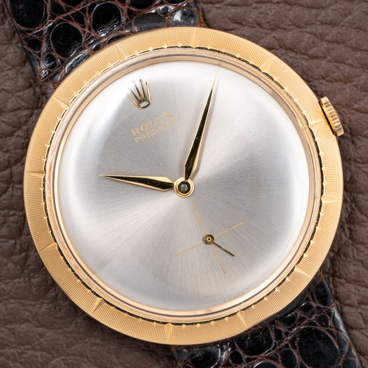 Rolex Precision “Disco Volante” UFO Grey Ghost Dial 18K Yellow Gold Ref. 9522 from 1950s