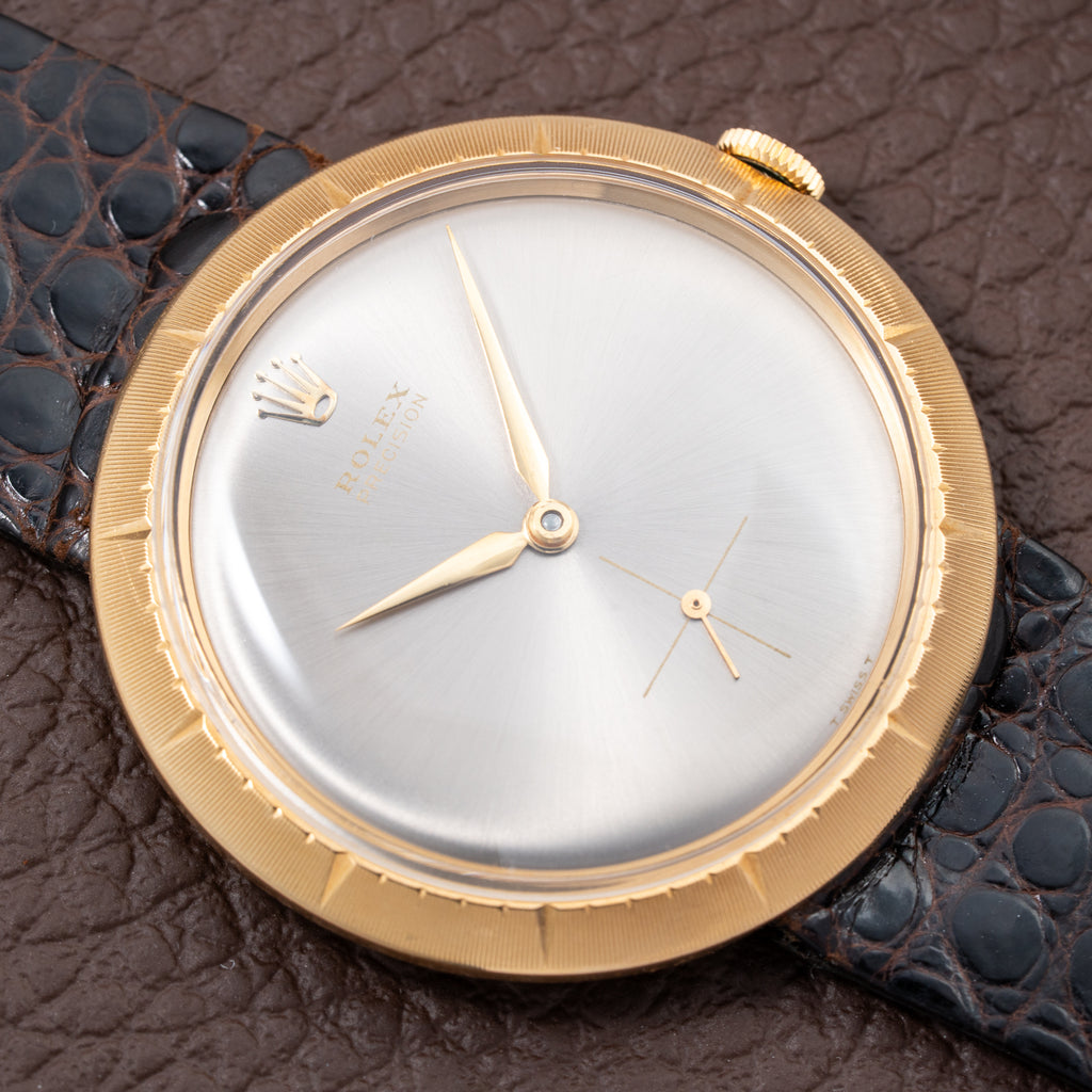 Rolex Precision “Disco Volante” UFO Grey Ghost Dial 18K Yellow Gold Ref. 9522 from 1950s