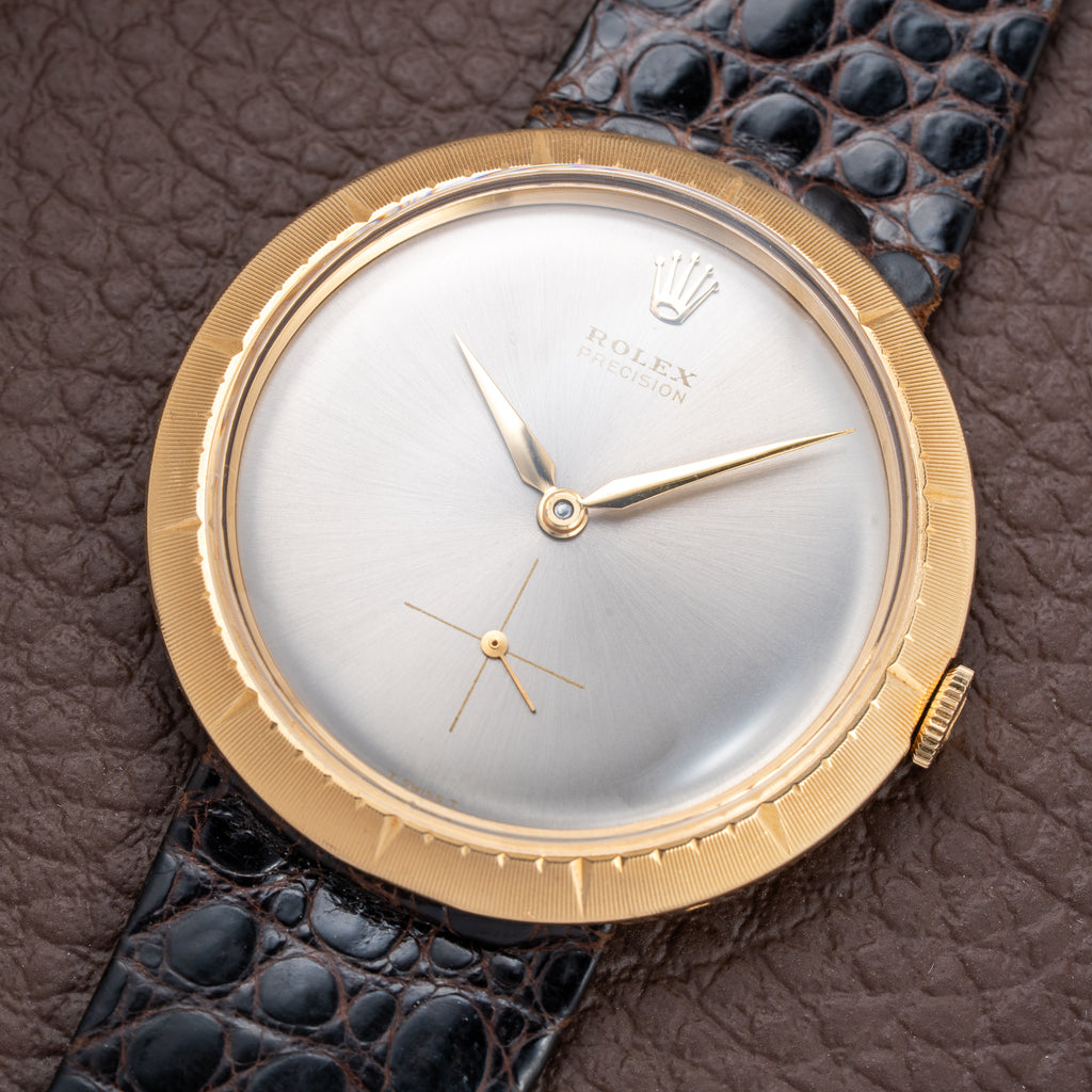 Rolex Precision “Disco Volante” UFO Grey Ghost Dial 18K Yellow Gold Ref. 9522 from 1950s