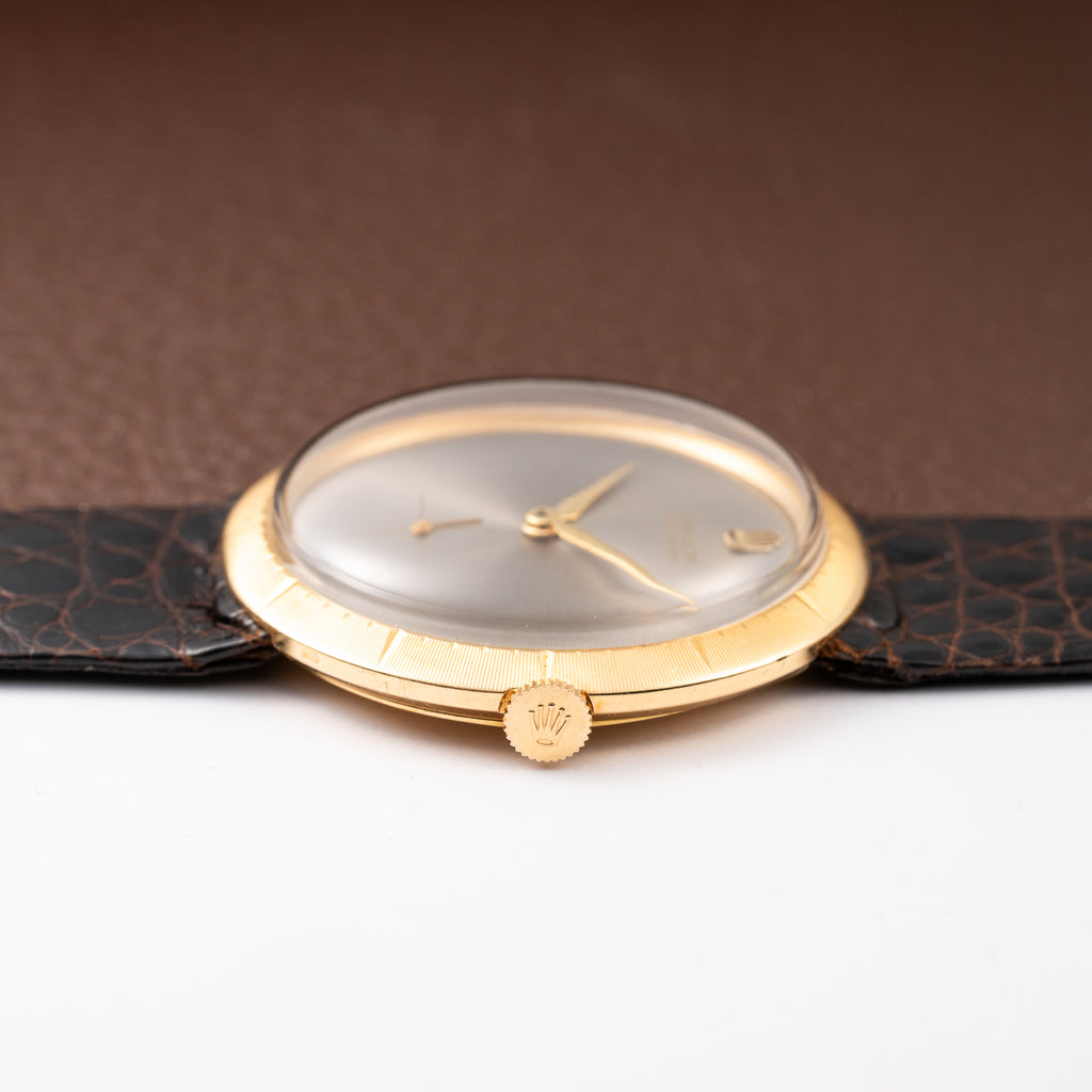 Rolex Precision “Disco Volante” UFO Grey Ghost Dial 18K Yellow Gold Ref. 9522 from 1950s