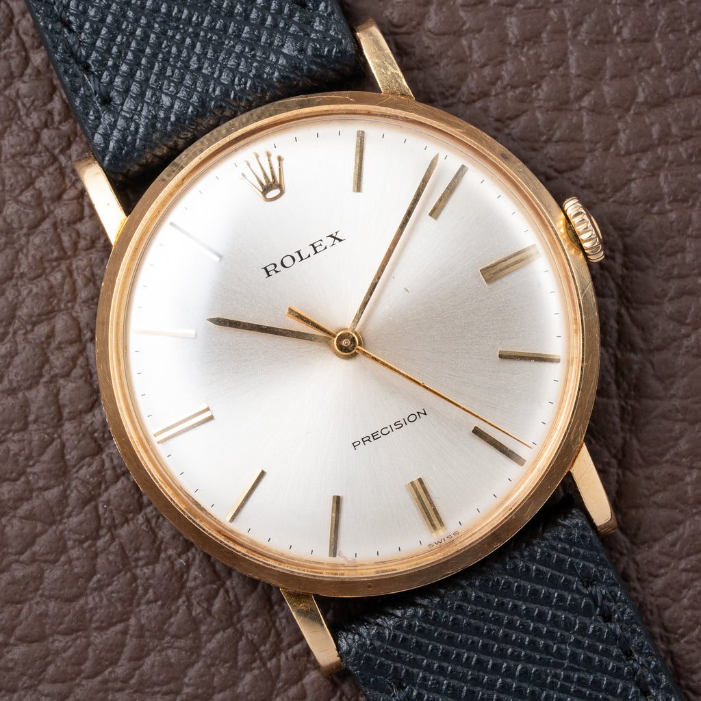 Rolex Precision Dress Watch Central Seconds 18K Yellow Gold Ref 9659 from 1950s