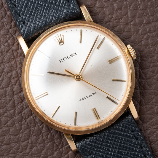 Rolex Precision Dress Watch Central Seconds 18K Yellow Gold Ref 9659 from 1950s