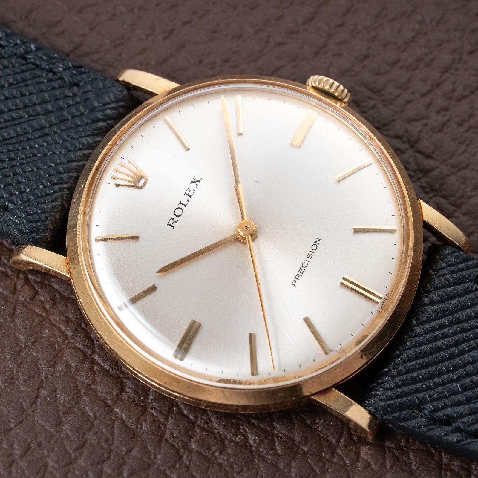 Rolex Precision Dress Watch Central Seconds 18K Yellow Gold Ref 9659 from 1950s