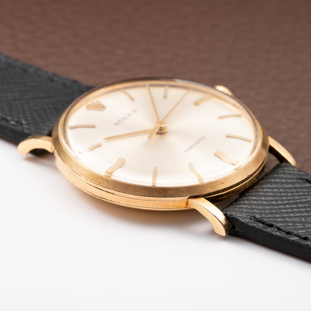 Rolex Precision Dress Watch Central Seconds 18K Yellow Gold Ref 9659 from 1950s