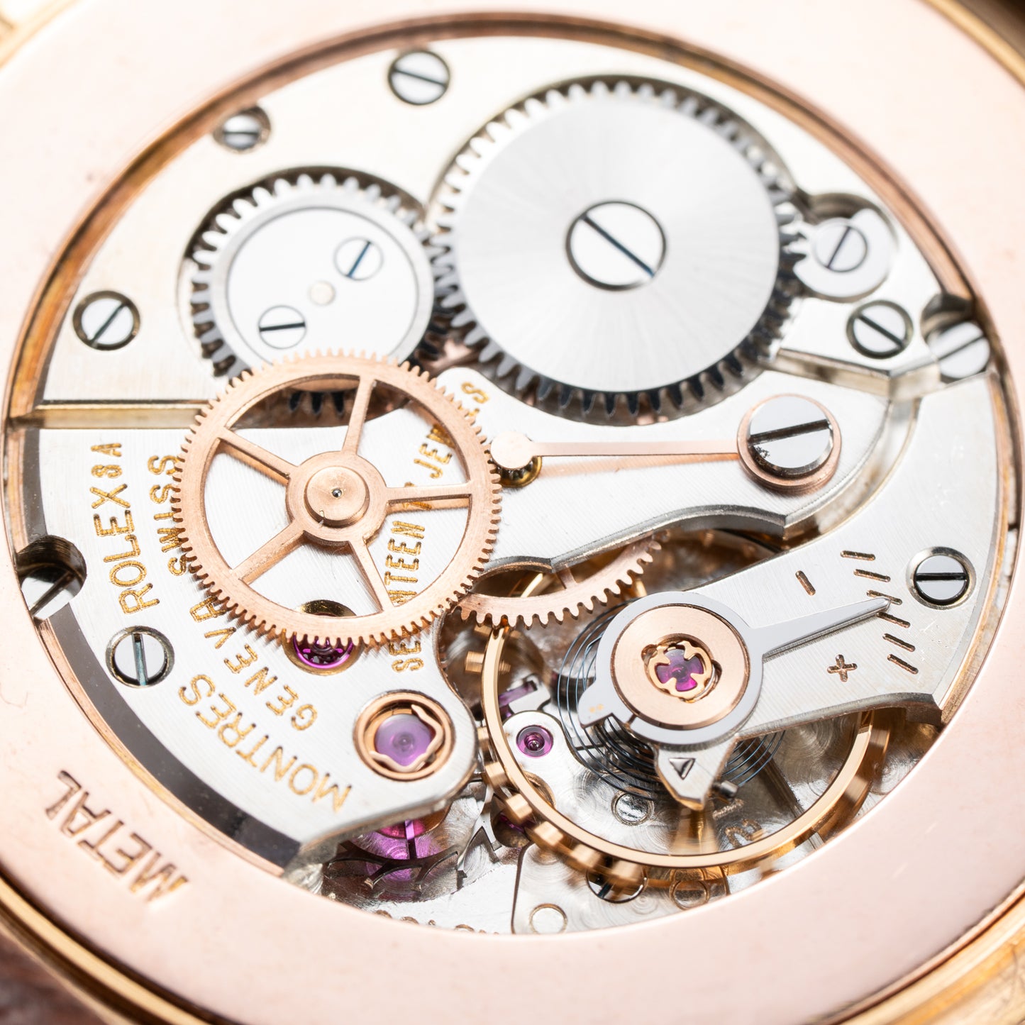 Rolex Precision 18K Rosé Gold with Faceted Diamond Index Dial Ref. 9205 Circa 1956