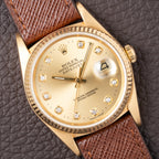Rolex Datejust 36 Diamond Dial 18K Yellow Gold Ref 16018 from 1987