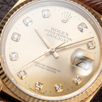Rolex Datejust 36 Diamond Dial 18K Yellow Gold Ref 16018 from 1987