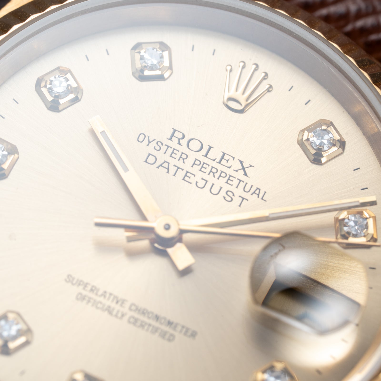 Rolex Datejust 36 Diamond Dial 18K Yellow Gold Ref 16018 from 1987
