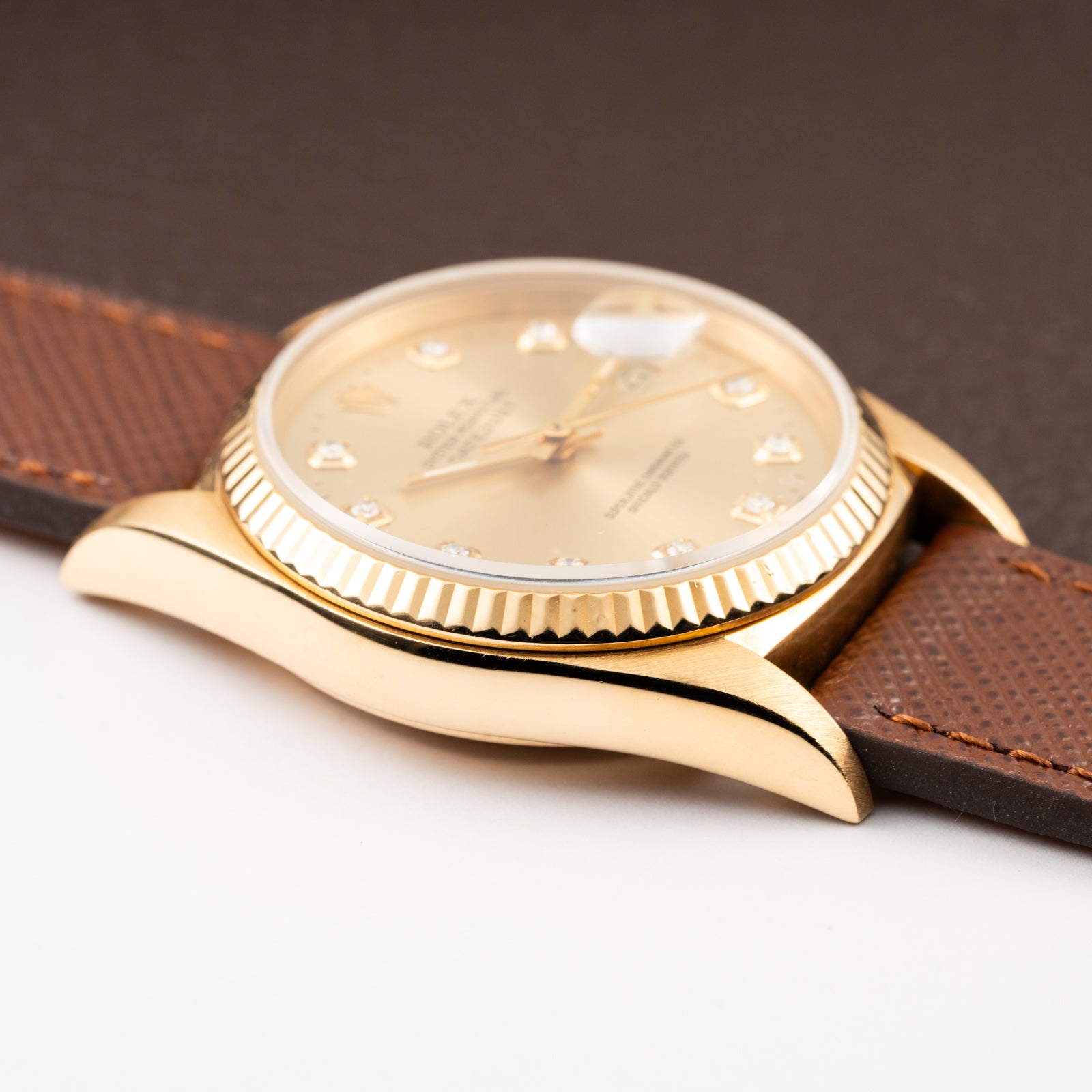 Rolex Datejust 36 Diamond Dial 18K Yellow Gold Ref 16018 from 1987