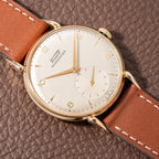 Tissot Antimagnetique Gold 14k Oversized with Tear Drop Lugs from the 1940s
