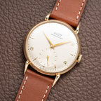 Tissot Antimagnetique Gold 14k Oversized with Tear Drop Lugs from the 1940s