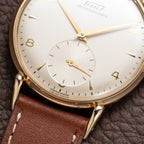 Tissot Antimagnetique Gold 14k Oversized with Tear Drop Lugs from the 1940s