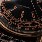 Titus Black Gilt Dial Jumbo Chronograph 18K Rosé Gold from the 1940s/50s