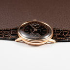 Titus Black Gilt Dial Jumbo Chronograph 18K Rosé Gold from the 1940s/50s