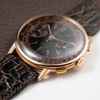 Titus Black Gilt Dial Jumbo Chronograph 18K Rosé Gold from the 1940s/50s
