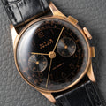 Titus Genève Non Magnetic Black Gilt Dial Rosé Gold 18K Oversized 1940s