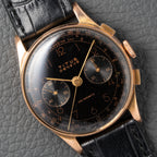 Titus Genève Non Magnetic Black Gilt Dial Rosé Gold 18K Oversized 1940s