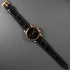 Titus Genève Non Magnetic Black Gilt Dial Rosé Gold 18K Oversized 1940s