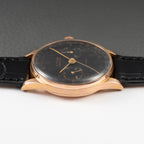 Titus Genève Non Magnetic Black Gilt Dial Rosé Gold 18K Oversized 1940s