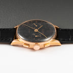 Titus Genève Non Magnetic Black Gilt Dial Rosé Gold 18K Oversized 1940s